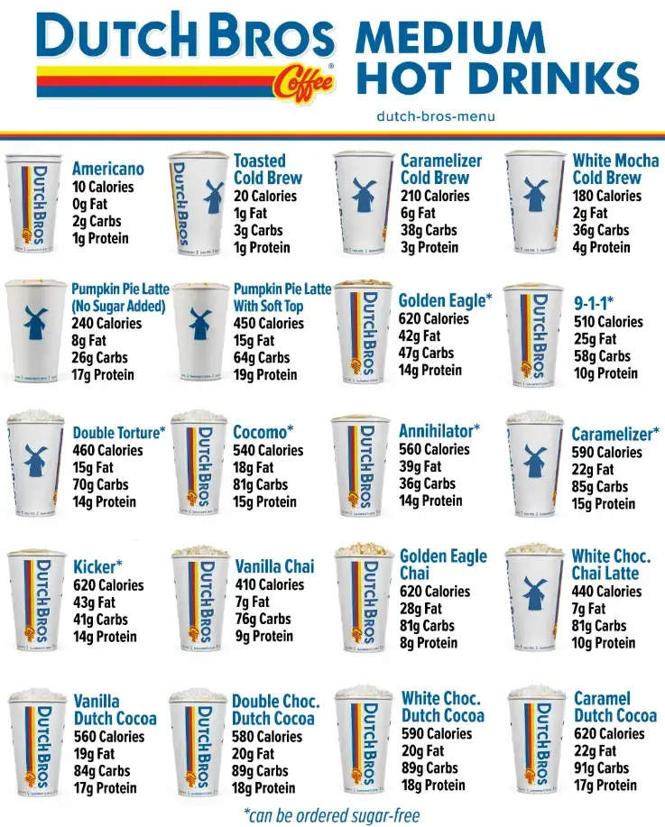 Dutch bros medium  Hot-Drinks-Calories and Nutrition-values