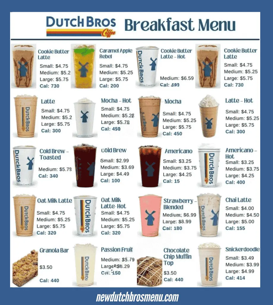 Dutch Bros Breakfast Menu items